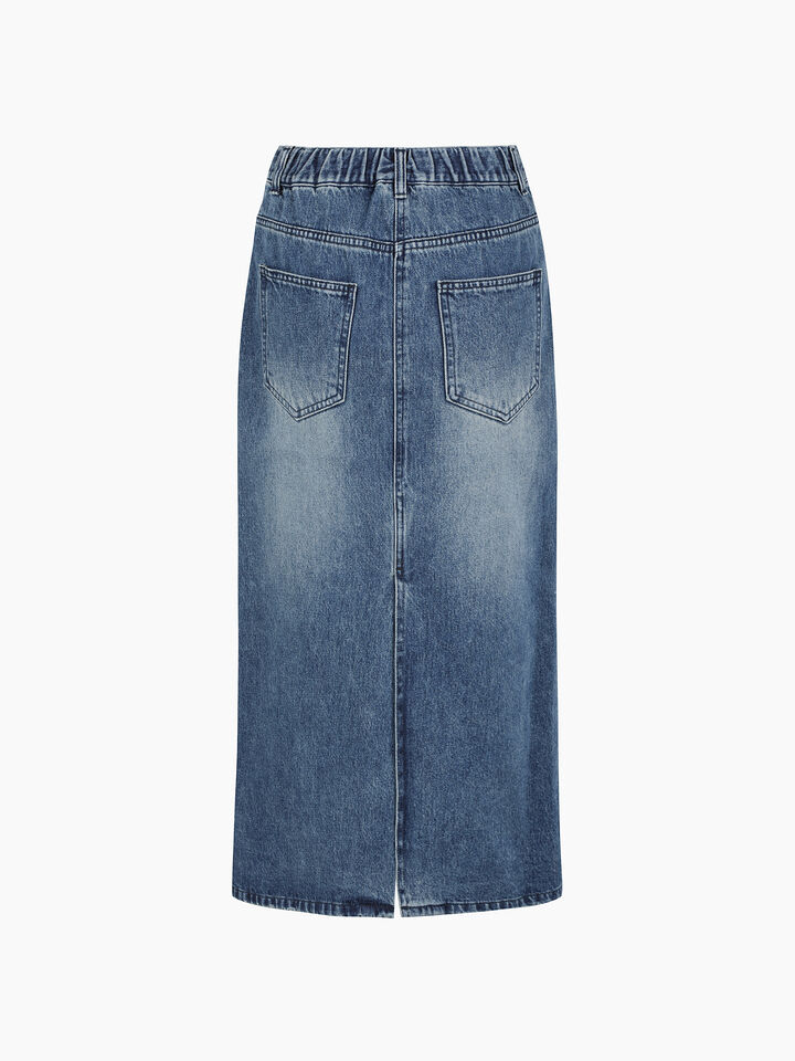 Blue long jean skirt - sisley k longuette skirts - Blue | Sisley K image number 3